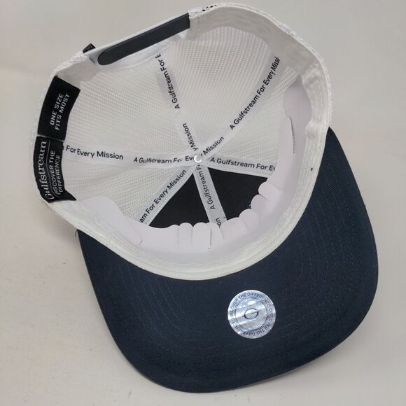 Aircraft Silhouette Patch Snapback Trucker Hat Blue OSFM Gulfstream Mesh Back - Picture 6 of 8